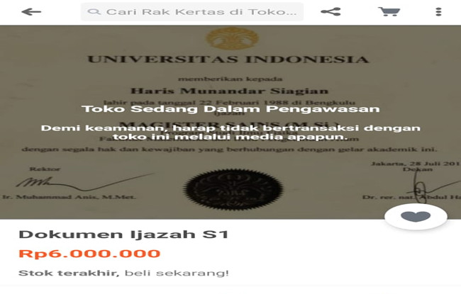 Ampun...Ijazah Universitas...