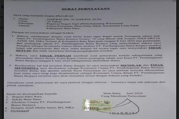Merasa Kurang Pas, Darwis...