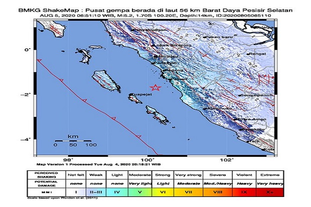 Gempa Bermagnitudo 5,2...
