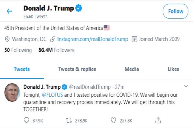 Lewat Twitter, Trump...