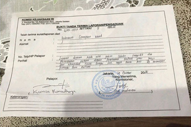 ICW Laporkan Jaksa Penyidik...