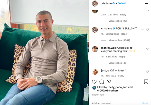 Positif Covid-19, Cristiano...