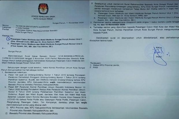 KPU Sungai Penuh Larang...