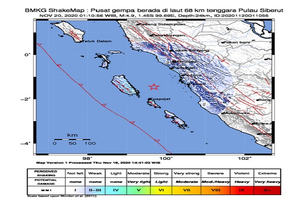 Gempa Bermagnitudo 4,9...