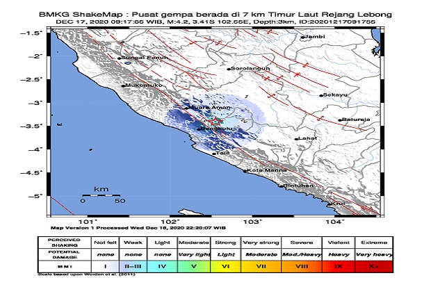Gempa Berpusat di Darat...