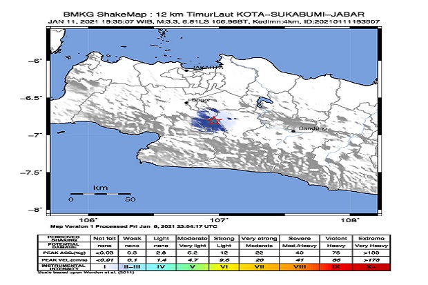 Gempa Berpusat di Darat...