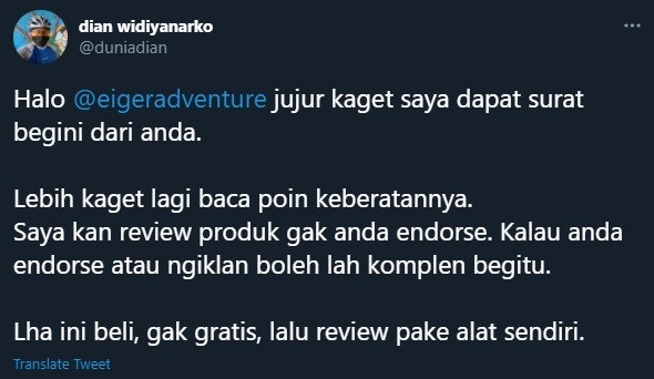 Dikritik Eiger, YouTuber...