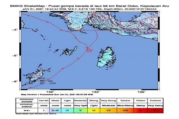 Kepulauan Aru Diguncang...