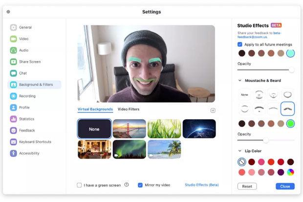 Zoom Tambahkan Efek...