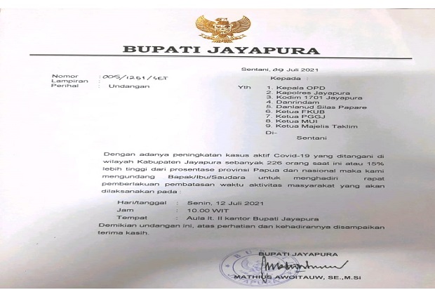 PPKM di Kabupaten Jayapura...
