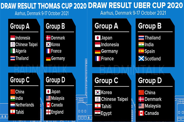 Hasil Undian Piala Thomas...