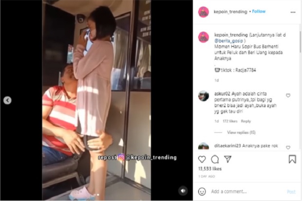 Sopir Bus Ini Rela Berhenti...