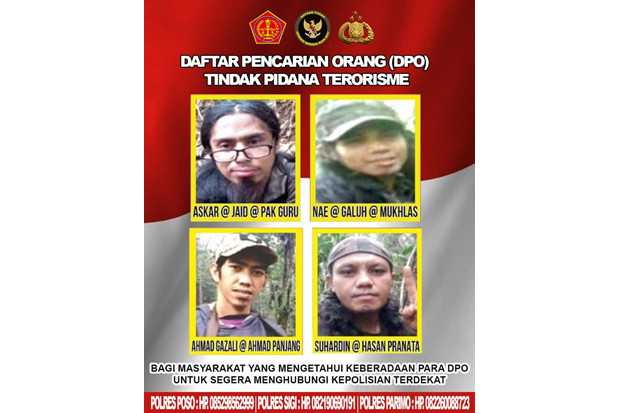 Ini Wajah 4 DPO Teroris...