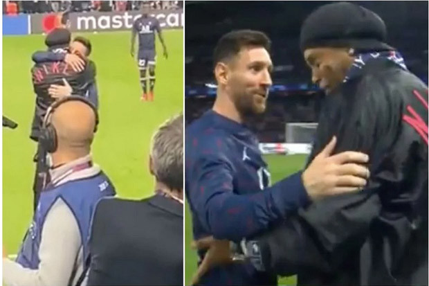 Ronaldinho Berikan Pelukan...