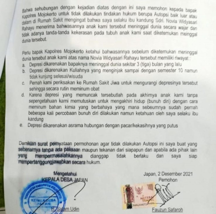 Beredar Surat Pernyataan...