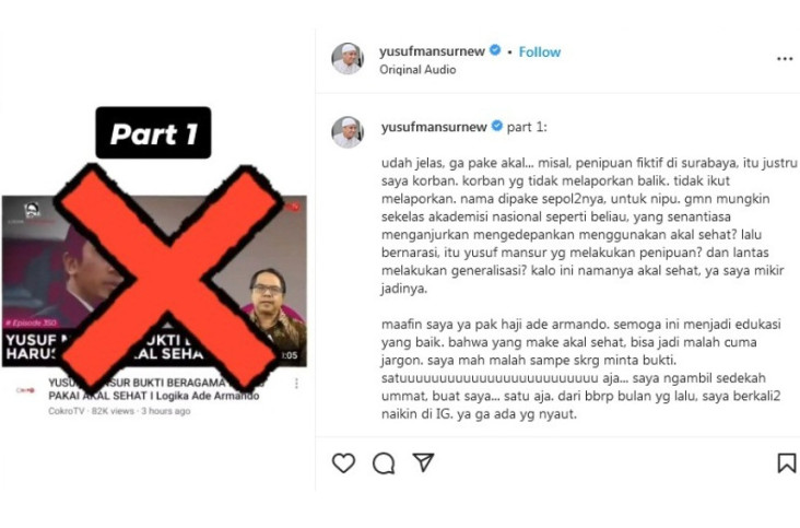 Ustaz Yusuf Mansur Sayangkan...