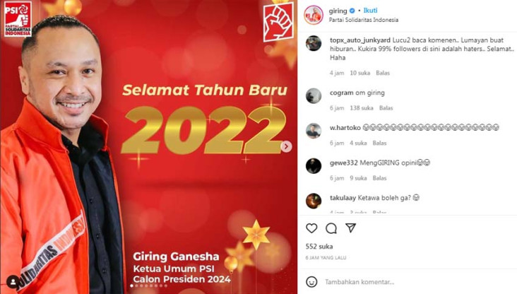 Giring Unggah Foto sebagai...