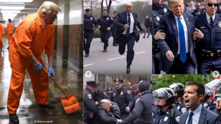 Foto Donald Trump Ditahan...