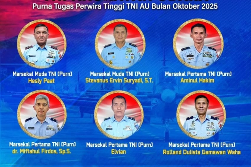 6 Pati TNI AU Pensiun, 2 di Antaranya Marsekal Muda
