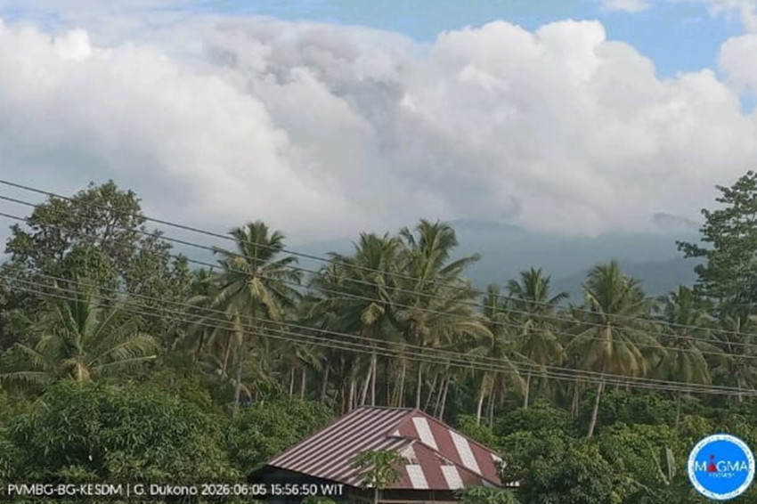 Gunung Dukono Erupsi Sore Ini, Luncurkan 1.200 Meter Abu Vulkanik