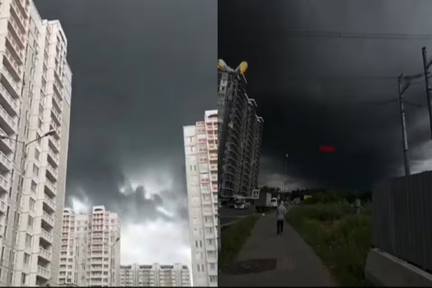 Penampakan Mengerikan 'Hujan Minyak Hitam' di Langit Moskow akibat Serangan Terbesar Ukraina