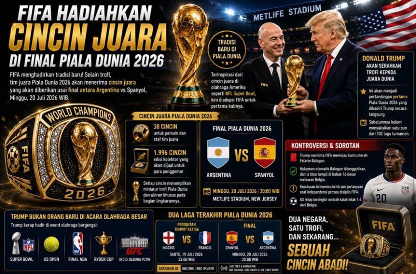 FIFA Hadiahkan Cincin Juara di Final Piala Dunia 2026