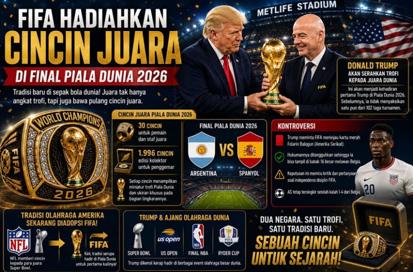 FIFA Hadiahkan Cincin Juara di Final Piala Dunia 2026