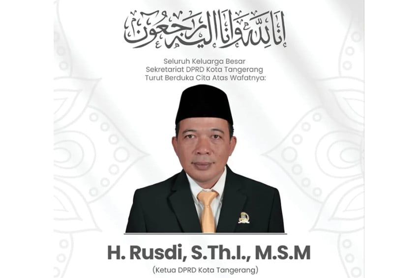 Kabar Duka, Ketua DPRD Kota Tangerang Rusdi Meninggal Dunia
