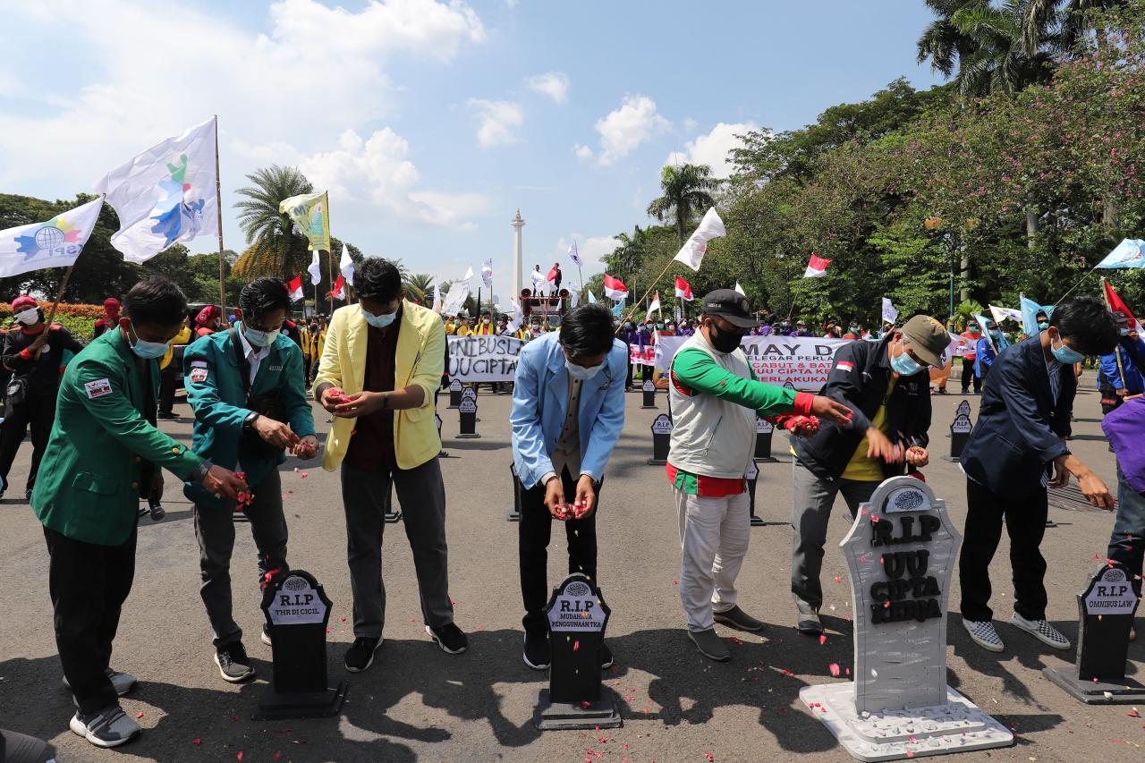 Aksi May Day di Jakarta,...