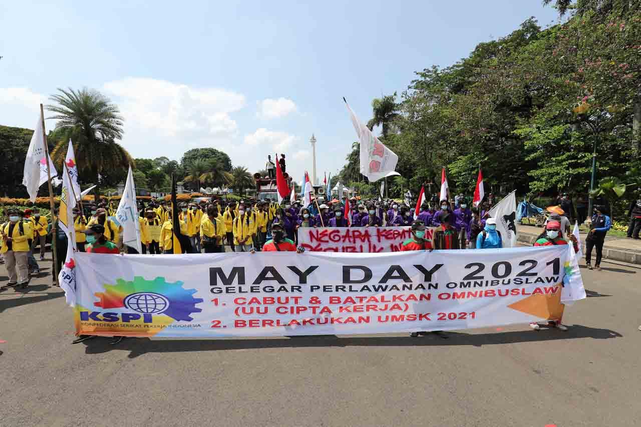 Aksi May Day di Jakarta,...