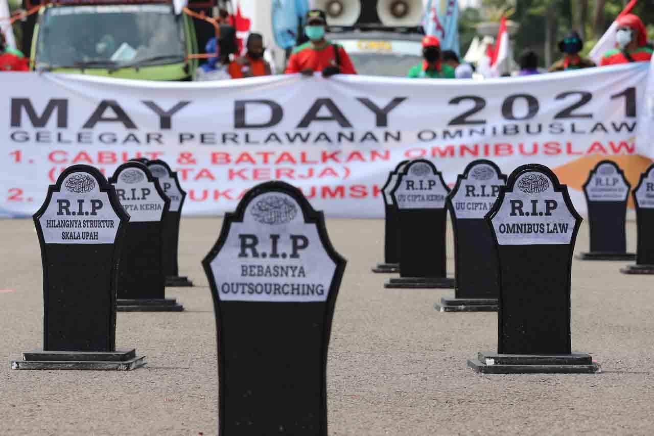 Aksi May Day di Jakarta,...