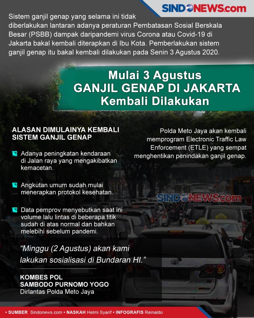 Mulai 3 Agustus, Ganjil...