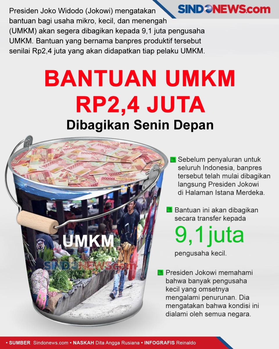 Bantuan UMKM Rp2,4 Juta...