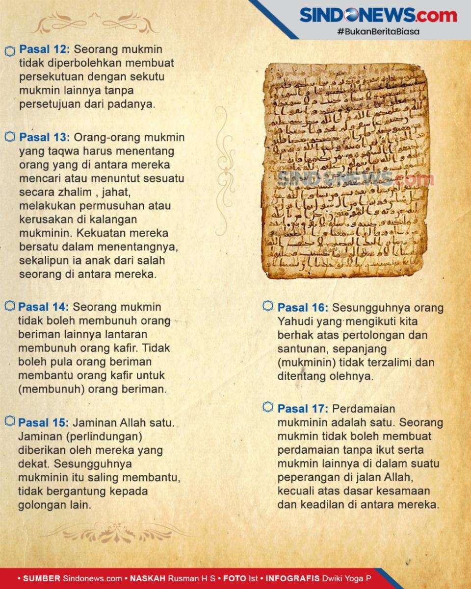 Piagam Madinah, Konstitusi...