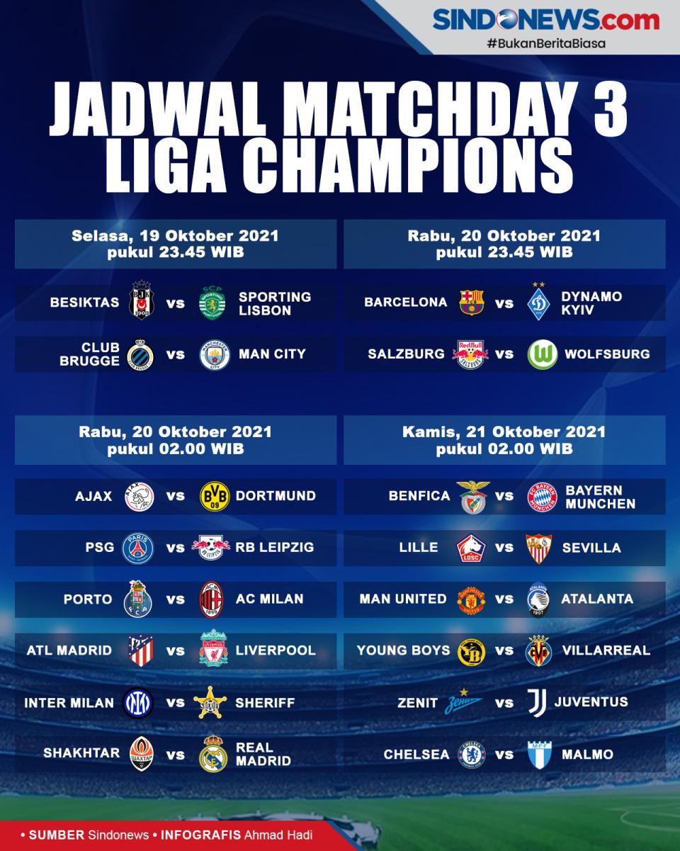 Jadwal Matchday Ketiga...