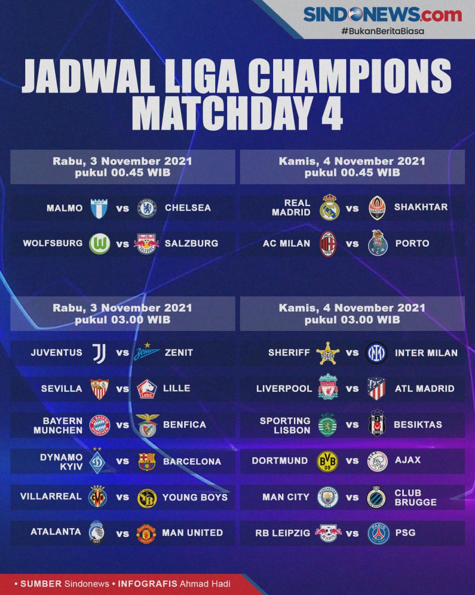 Jadwal Matchday 4 Penyisihan...