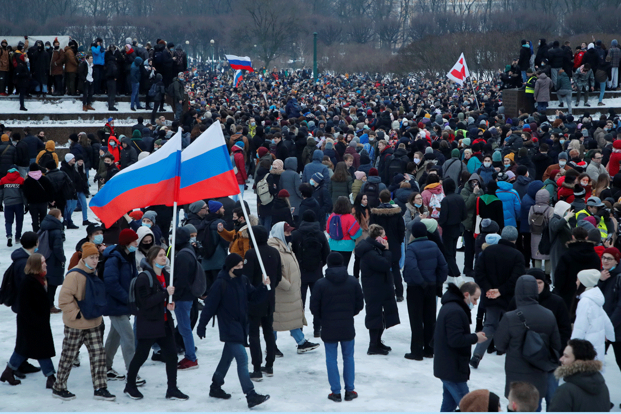 Demo Oposisi Rusia,...