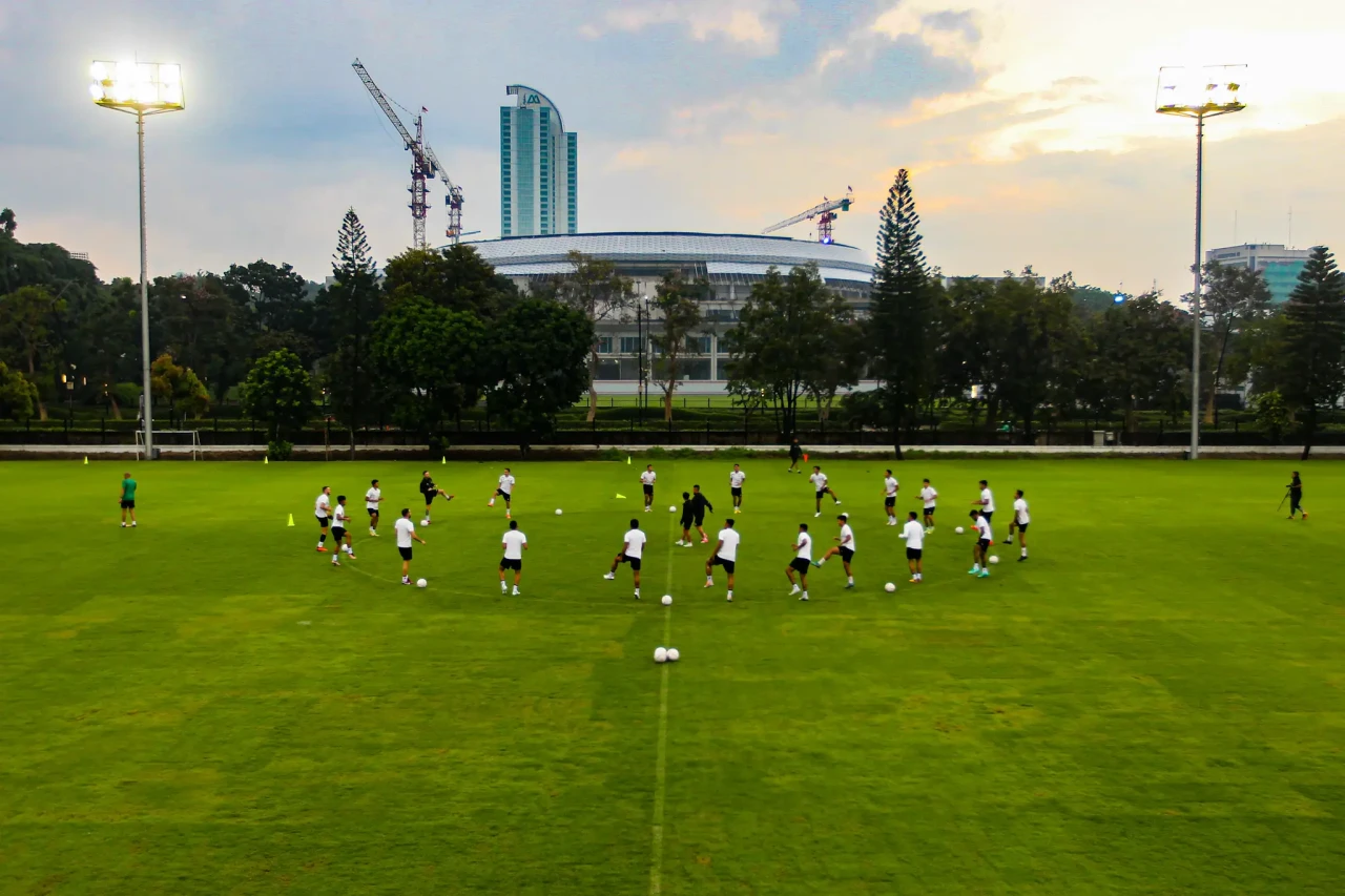 Potret Latihan Timnas...
