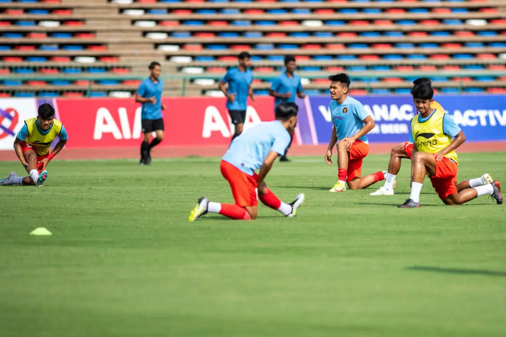Pemanasan Timnas Indonesia...