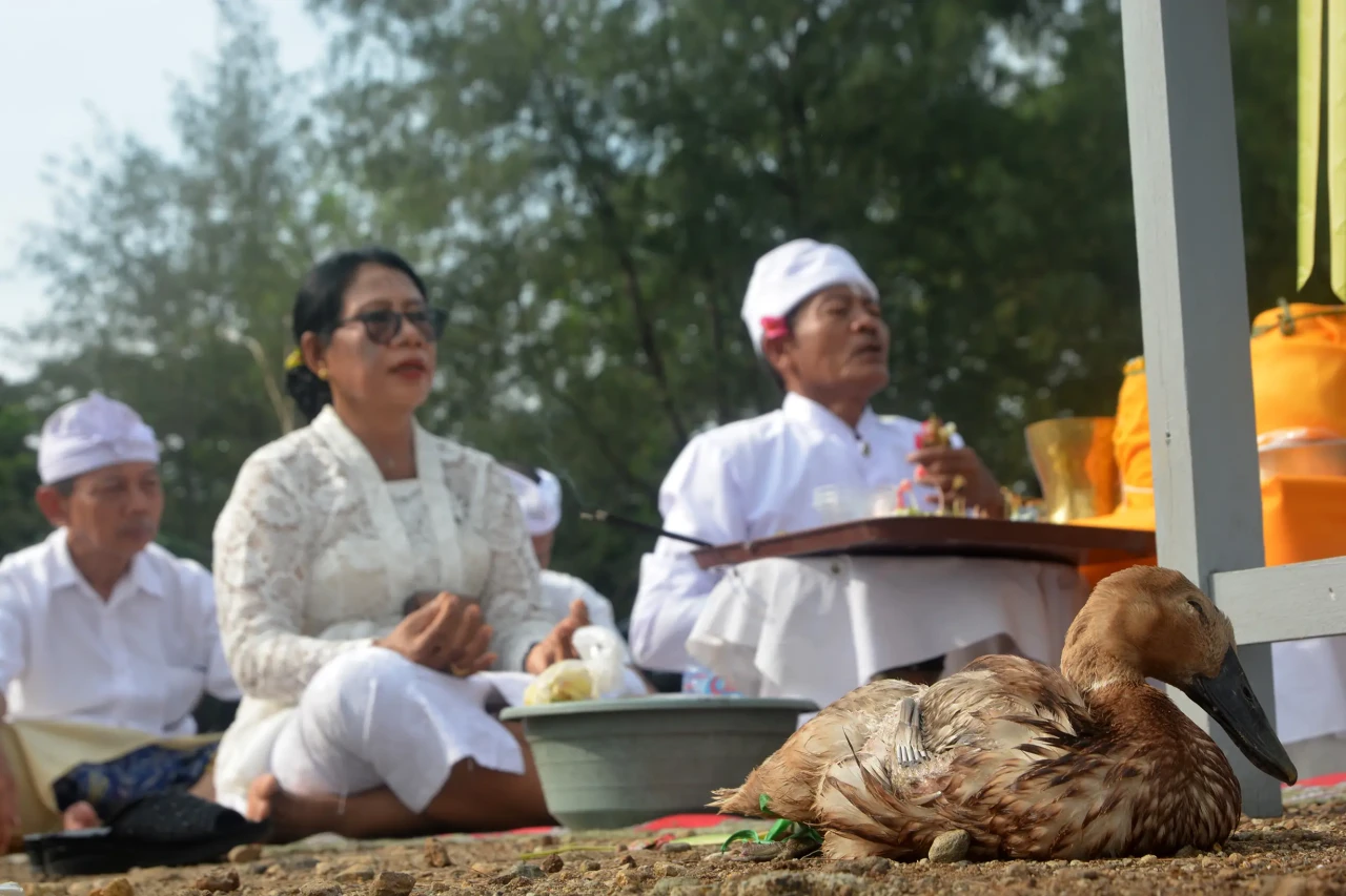 Upacara Melasti di Pantai...