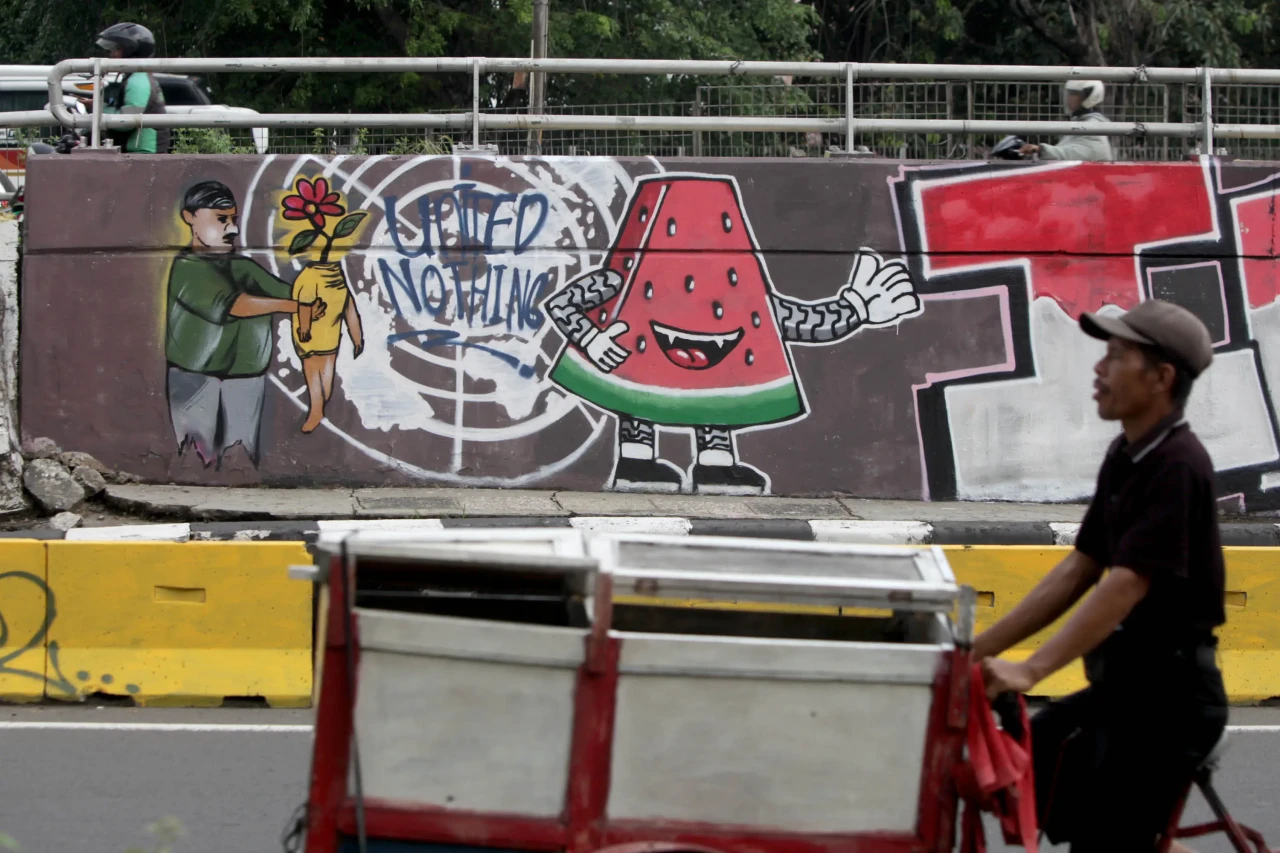 Mural Kutuk PM Netanyahu...