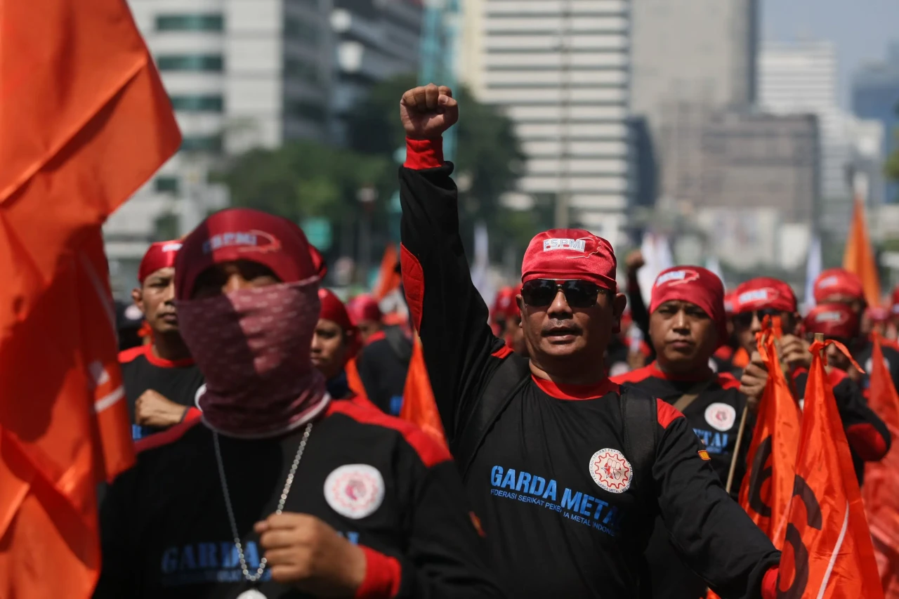 Aksi Buruh Tolak Tapera...