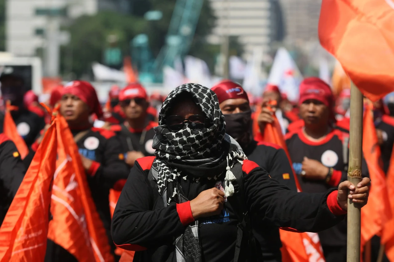Aksi Buruh Tolak Tapera...