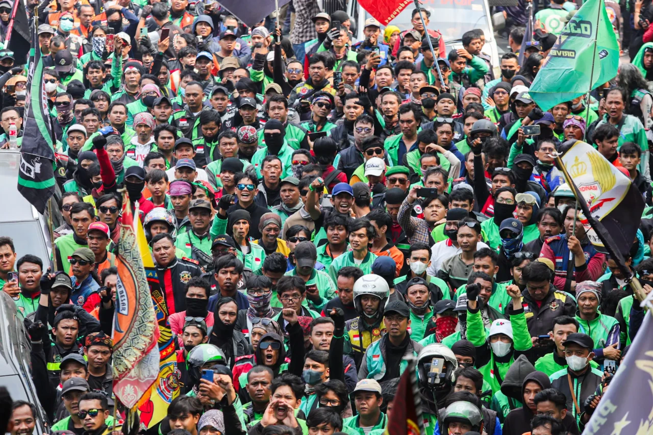 Aksi Demo Driver Ojek...