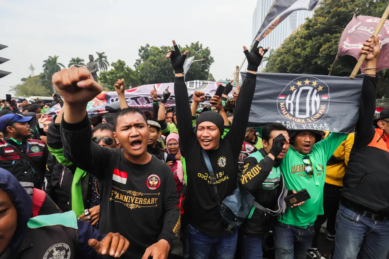 Aksi Demo Driver Ojek...