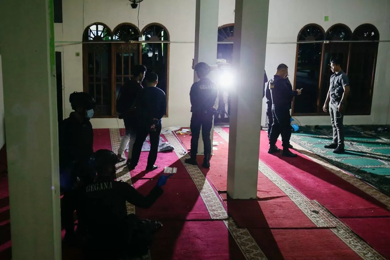 Suasana Olah TKP di...
