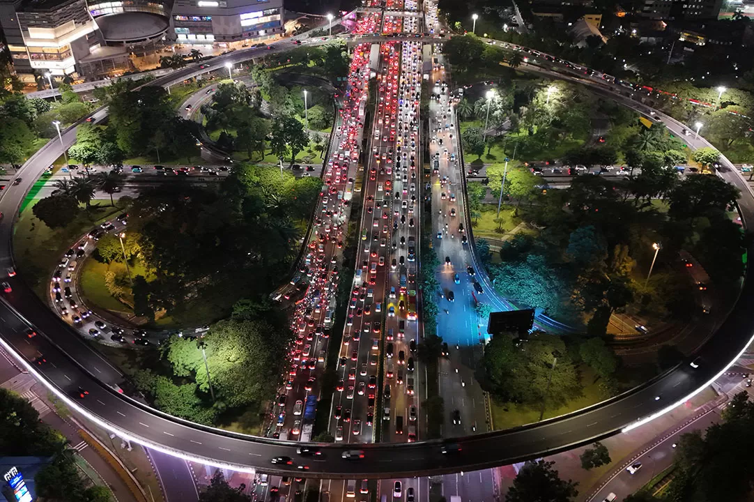 Foto Udara Kemacetan...