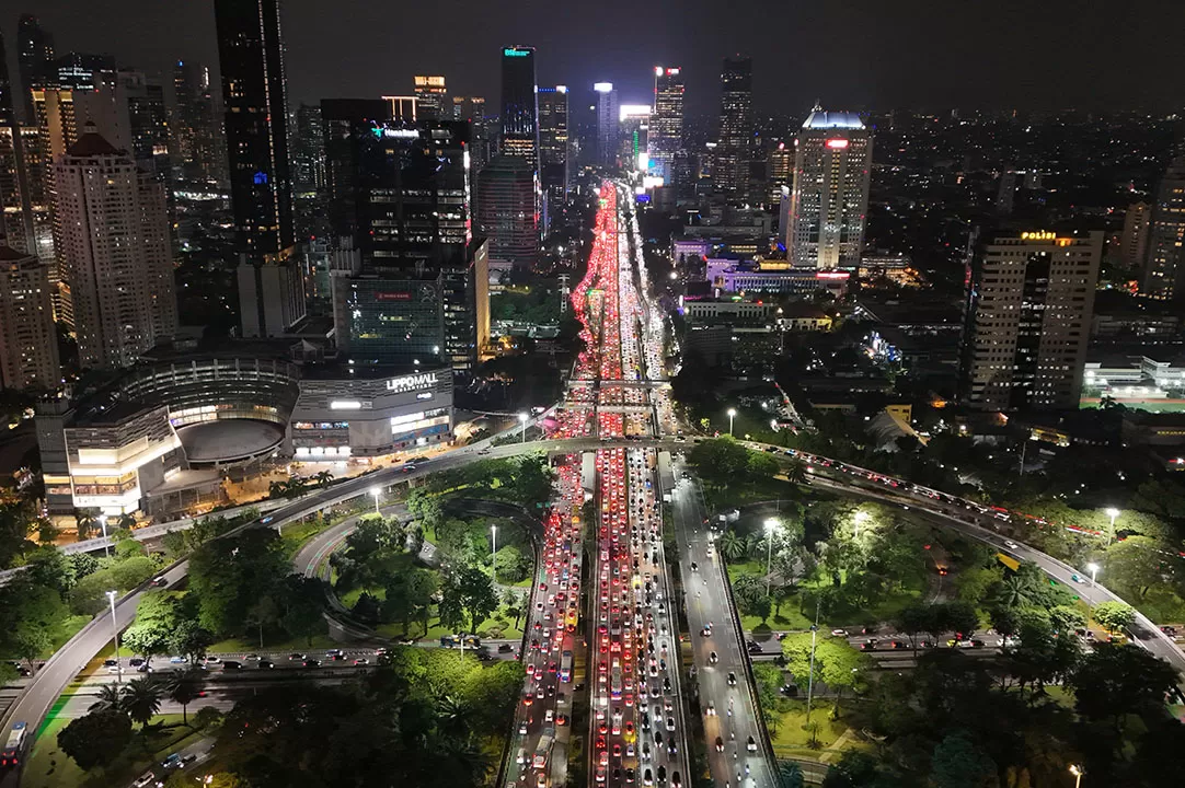 Foto Udara Kemacetan...