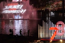 Video Mapping di Bundaran...