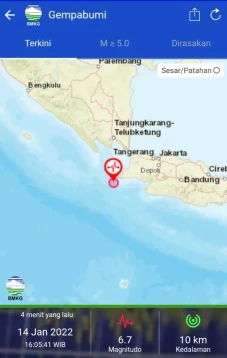 Gempa Terkini Banten,...